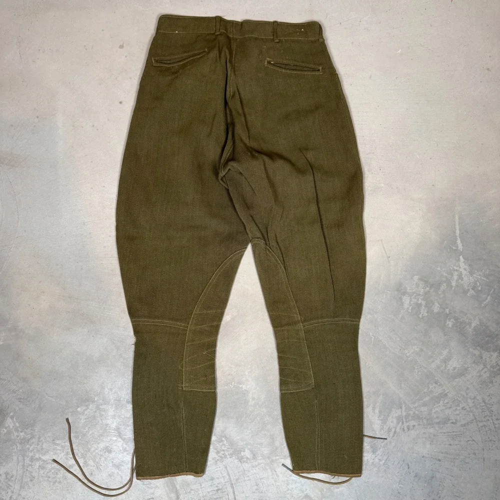 Vintage WWI US Army military Wool Breeches M1917 Doughboy Jodhpurs Olive Drab 30